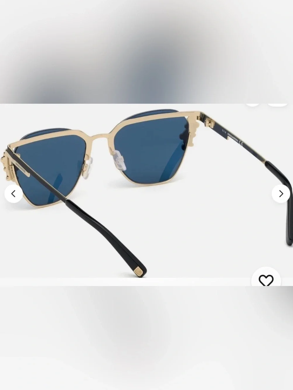 DSQUARED2 Estelle DQ 0300 02V Black Gold Cat Eye Sunglasses Frame 55-18-135